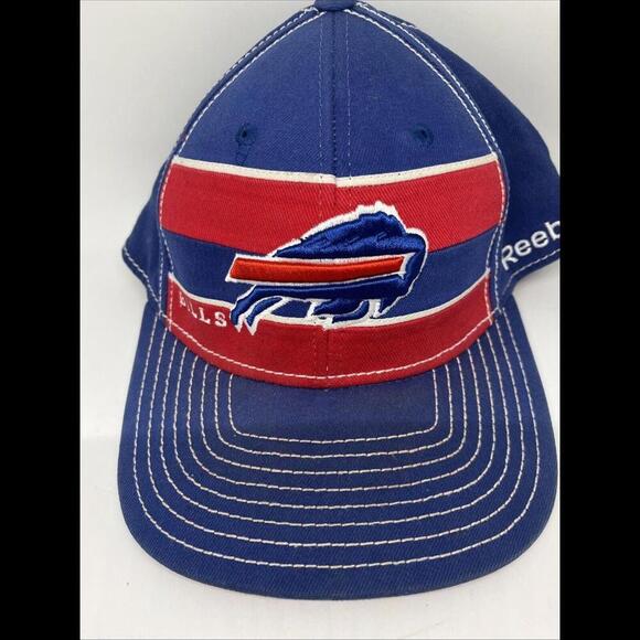 Vintage Buffalo Bills Reebok NFL Fitted L/XL On-Field Hat Rare Blue Red Cap - Picture 3 of 9